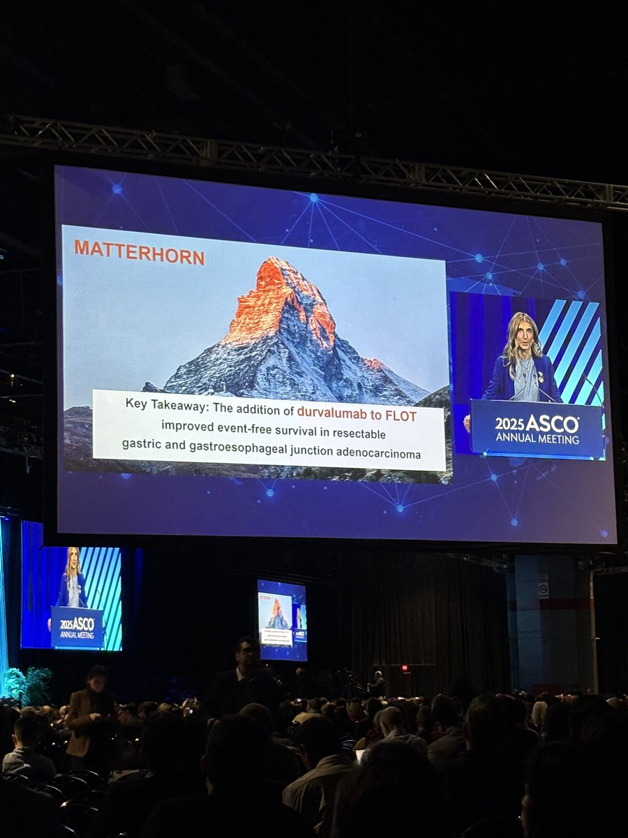 Jason Zell (@drjzell) on Twitter photo #matterhorn trial <a href="/ASCO/">ASCO</a> meets its primary endpoint: durvalumab IO therapy + FLOT improves EFS vs FLOT chemo in peri-operative gastric cancer. Congratulations to <a href="/YJanjigianMD/">Yelena Y. Janjigian MD</a> and her global team. āD-FLOTā (moniker coined by discussant <a href="/KlempnerSam/">Sam Klempner</a>) is now SOC. #matterhorn trial <a href="/ASCO/">ASCO</a> meets its primary endpoint: durvalumab IO therapy + FLOT improves EFS vs FLOT chemo in peri-operative gastric cancer. Congratulations to <a href="/YJanjigianMD/">Yelena Y. Janjigian MD</a> and her global team. āD-FLOTā (moniker coined by discussant <a href="/KlempnerSam/">Sam Klempner</a>) is now SOC.