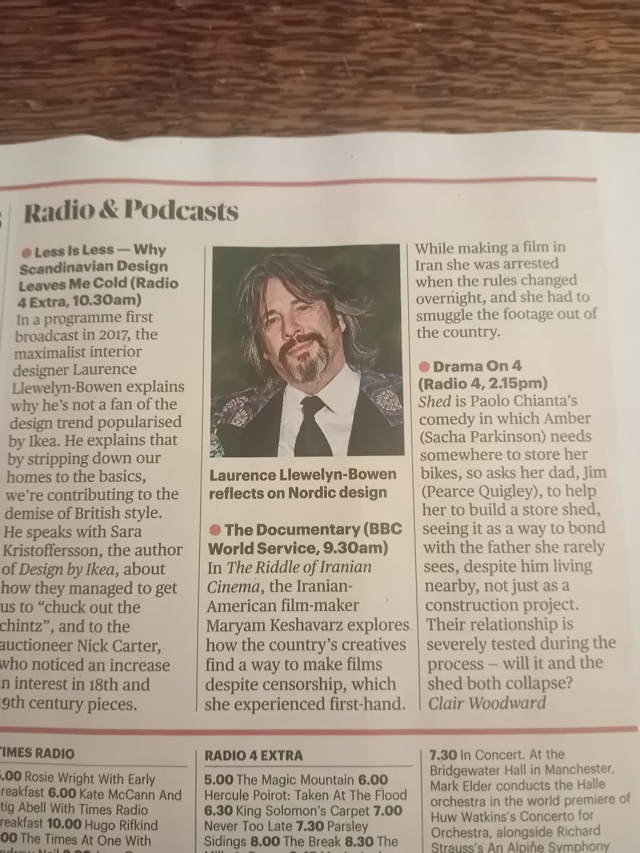My BBC Radio 4 drama SHED is a pick of the week in today’s Observer and Sunday Times! Airing this Thursday at 2.15pm