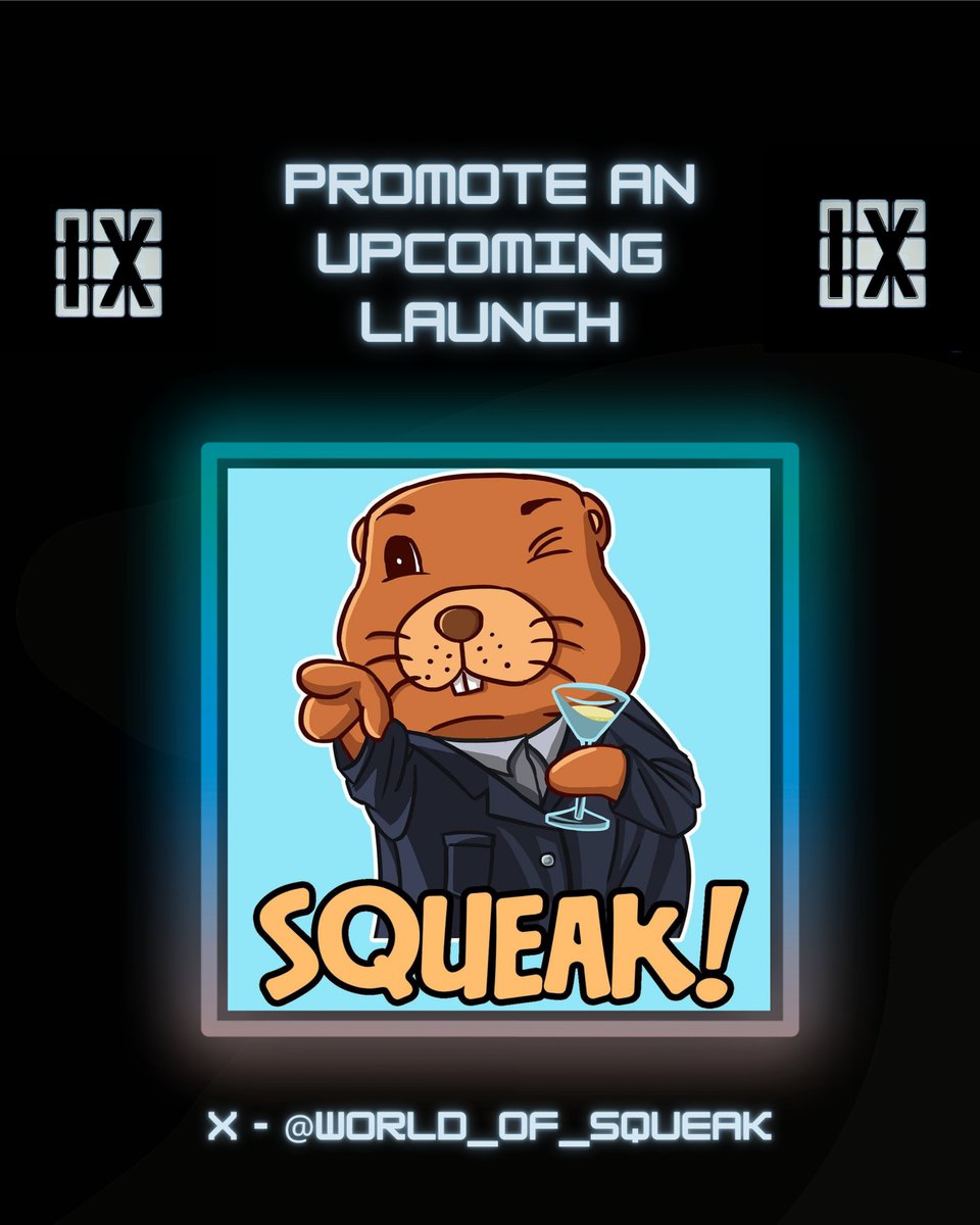 IX (@ixcardano) on Twitter photo While we wait for the first slot to be unlocked (T-23hrs). Here are a few ways you can utilize the platform:
1. Promote an Upcoming Launch <a href="/World_of_Squeak/">Squeak! ๐ฉท</a> While we wait for the first slot to be unlocked (T-23hrs). Here are a few ways you can utilize the platform:
1. Promote an Upcoming Launch <a href="/World_of_Squeak/">Squeak! ๐ฉท</a>