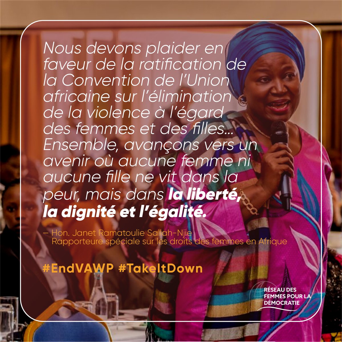 WDN (@wdn) on Twitter photo LE SAVIEZ-VOUS? 📃 <a href="/achpr_cadhp/">African Commission on Human and Peoples' Rights</a> a adopté une convention historique pour #EndVAWG ouvrant la voie à des protections renforcées en Afrique. Il est temps pour les pays de la ratifier – transformons ces engagements en changements réels! #EndVAWP #TakeItDown ✊ au.int/en/aucevawg LE SAVIEZ-VOUS? 📃 <a href="/achpr_cadhp/">African Commission on Human and Peoples' Rights</a> a adopté une convention historique pour #EndVAWG ouvrant la voie à des protections renforcées en Afrique. Il est temps pour les pays de la ratifier – transformons ces engagements en changements réels! #EndVAWP #TakeItDown ✊ au.int/en/aucevawg