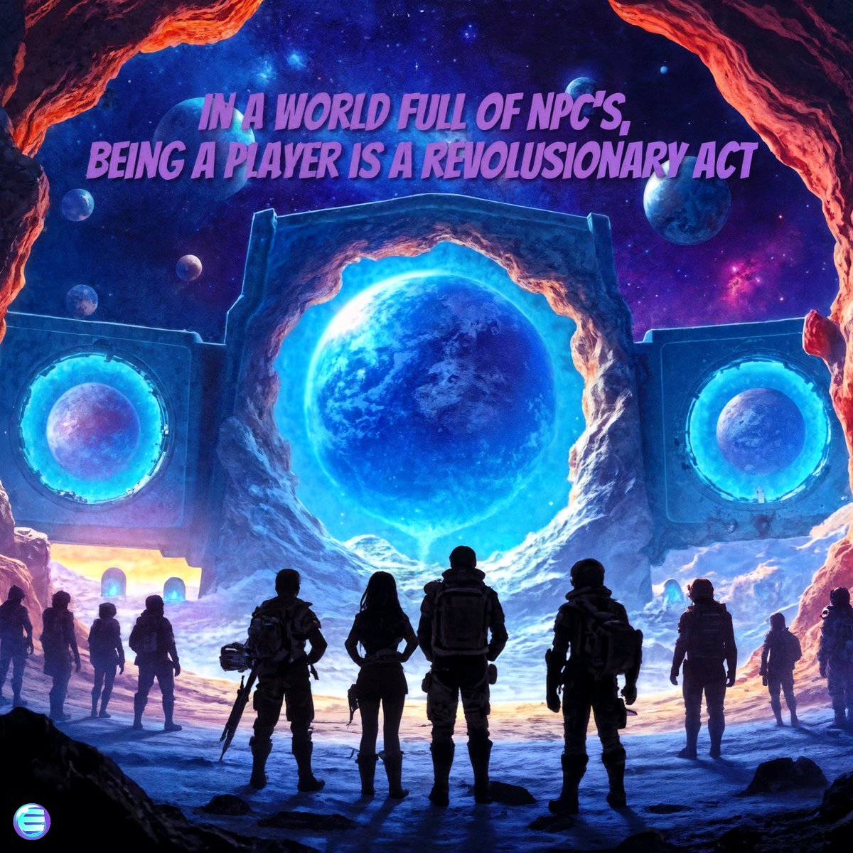 Unleash your inner hero and dive into the unknown with 'Player's Portal' NFT! 🔥 This isn’t just art—it’s a cosmic uprising: 'IN A WORLD FULL OF NPC'S, BEING A PLAYER IS A REVOLUTIONARY ACT!' 📷 #NFT #SciFi #Enjin Tag friends &amp; retweet to join the galactic rebellion! 📷 👾