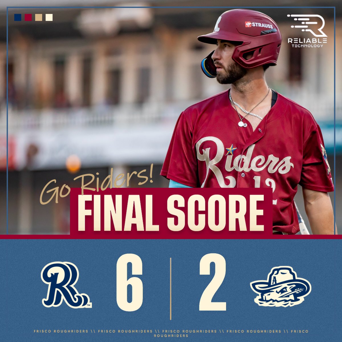 Frisco RoughRiders (@ridersbaseball) on Twitter photo Riders win their fourth in a row and their 9th in their last 11! π₯
<a href="/ReliableTSI/">Reliable Technology Services</a> | #LetsRide Riders win their fourth in a row and their 9th in their last 11! π₯
<a href="/ReliableTSI/">Reliable Technology Services</a> | #LetsRide
