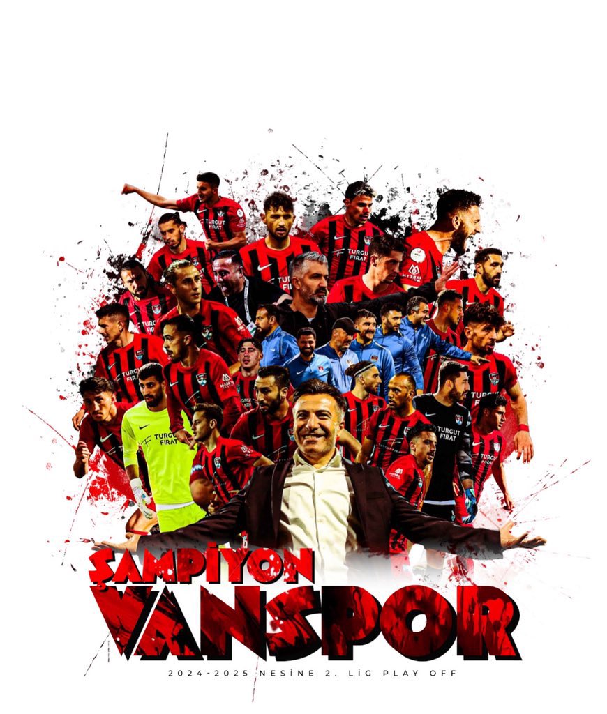 "🏆 Vangölü Çocukları şampiyon! 🎉 Vanspor FK, TFF 2. Lig Play-Off finalinde Batman Petrolspor’u yenerek  1. Lig’e yükseldi! 🏅 Tarihi zaferle Van’da bayram havası! ❤️🖤 #Vanspor #Şampiyon #1LigeYükseldik