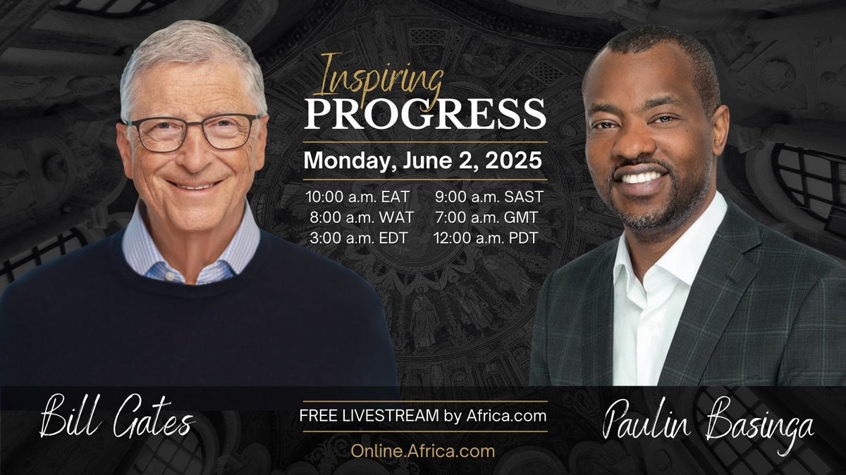 Gates Foundation (@gatesfoundation) on Twitter photo TOMORROW: Learn how Africa is Inspiring Progress around the world 🌍
Join <a href="/BillGates/">Bill Gates</a> and Africa Director <a href="/pbasinga/">Paulin Basinga</a> to find out how Africa is using local solutions to inspire global innovations.
Register for the <a href="/Africa_com/">Africa.com</a> livestream here: online.africa.com/inspiring-prog… TOMORROW: Learn how Africa is Inspiring Progress around the world 🌍
Join <a href="/BillGates/">Bill Gates</a> and Africa Director <a href="/pbasinga/">Paulin Basinga</a> to find out how Africa is using local solutions to inspire global innovations.
Register for the <a href="/Africa_com/">Africa.com</a> livestream here: online.africa.com/inspiring-prog…