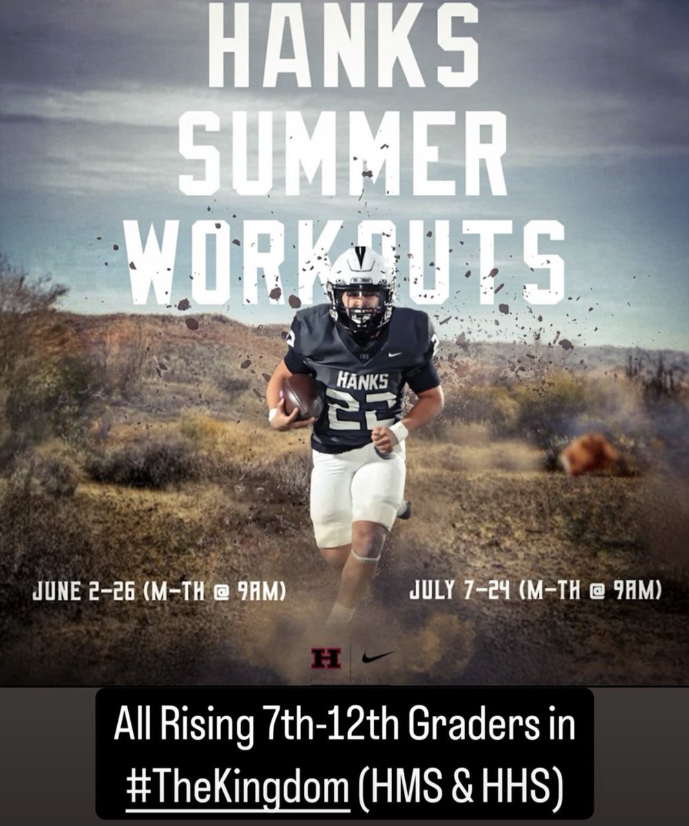 Coach Scott Veliz (@coach_veliz) on Twitter photo SUMMER WORKOUTS BEGIN TOMORROW. 🏈🏰⚔️
*All Rising 7th-12th Grade Football Players of #TheKingdom
Mon-Thurs (9am-11:15am)
#RiseAndConquer <a href="/JMHanksHigh/">J.M. Hanks High School</a> <a href="/HanksGutierrez/">Danny Gutierrez</a> <a href="/HanksAthletics/">THE KINGDOM ATHLETICS</a> SUMMER WORKOUTS BEGIN TOMORROW. 🏈🏰⚔️
*All Rising 7th-12th Grade Football Players of #TheKingdom
Mon-Thurs (9am-11:15am)
#RiseAndConquer <a href="/JMHanksHigh/">J.M. Hanks High School</a> <a href="/HanksGutierrez/">Danny Gutierrez</a> <a href="/HanksAthletics/">THE KINGDOM ATHLETICS</a>