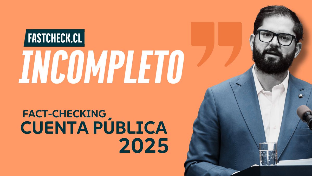 fastcheckcl's tweet photo. ☑️ #CuentaPública2025 | Presidente Boric: “Ahí está también la nueva Ley Integral contra la violencia hacia las mujeres y los 24 Centros de Atención Especializada en Violencia de Género”

Fast Check califica esto como 😑#Incompleto. Aunque la ley fue promulgada y se logró habilitar 24 centros durante este mandato, no se menciona que la legislación fue ingresada en el gobierno de Michelle Bachelet y que tres de esos 24 centros ya estaban operativos desde 2022.

Lee el chequeo completo en nuestra página 👇
https://t.co/T9caN0d7LG