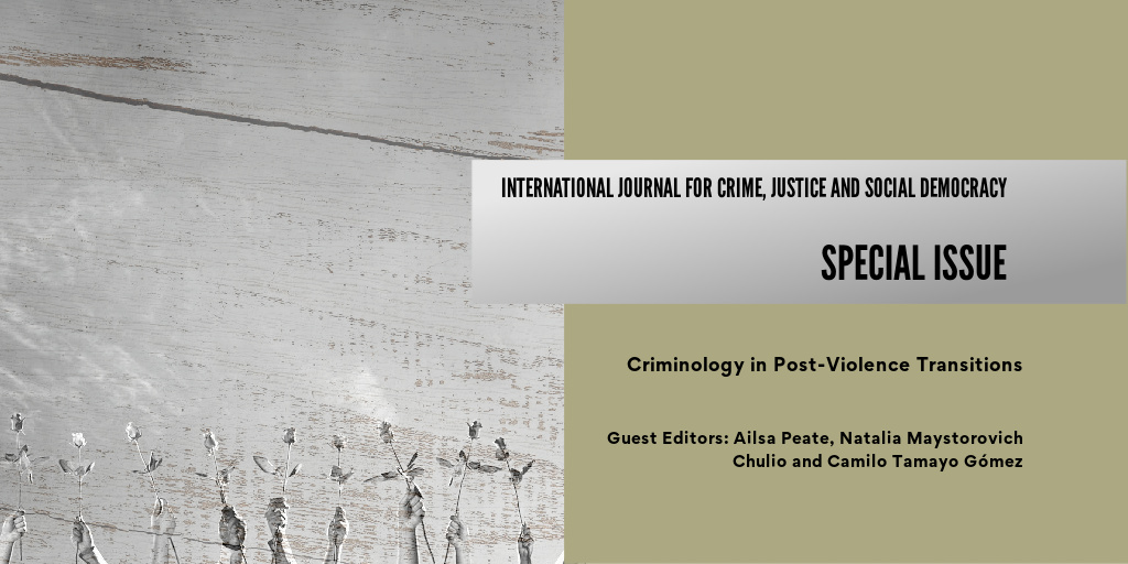 🆕Special Issue
Criminology in Post-Violence Transitions
Includes #TransitionalJustice #HumanRights #activism #IndigenousJustice #SettlerColonialism #memory #trauma #forensics #GenderBasedViolence #ViolentExtremism #SexualViolence #ReproductiveViolence
crimejusticejournal.com/issue/view/144