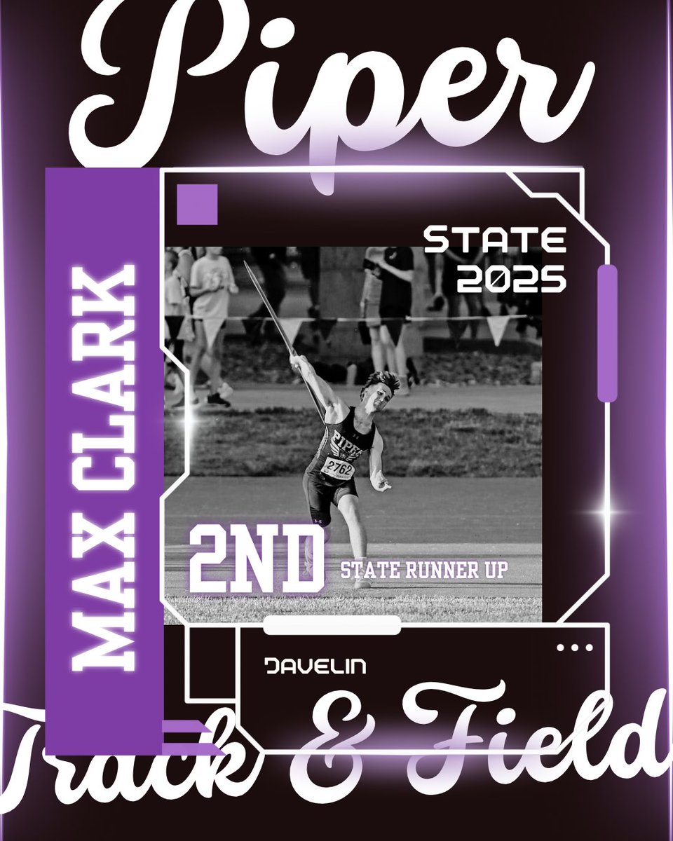 Piper Track & Field (@piper_track) on Twitter photo Piper’s first state medal of the weekend came from the javelin. Max Clark set the school record in the javelin and broke the 200 foot barrier with a huge PR throwing 201’06” to become the state runner up. Great job Max!
Photo by <a href="/DotteSportsPix/">Dotte_Sports_Shots</a> Piper’s first state medal of the weekend came from the javelin. Max Clark set the school record in the javelin and broke the 200 foot barrier with a huge PR throwing 201’06” to become the state runner up. Great job Max!
Photo by <a href="/DotteSportsPix/">Dotte_Sports_Shots</a>
