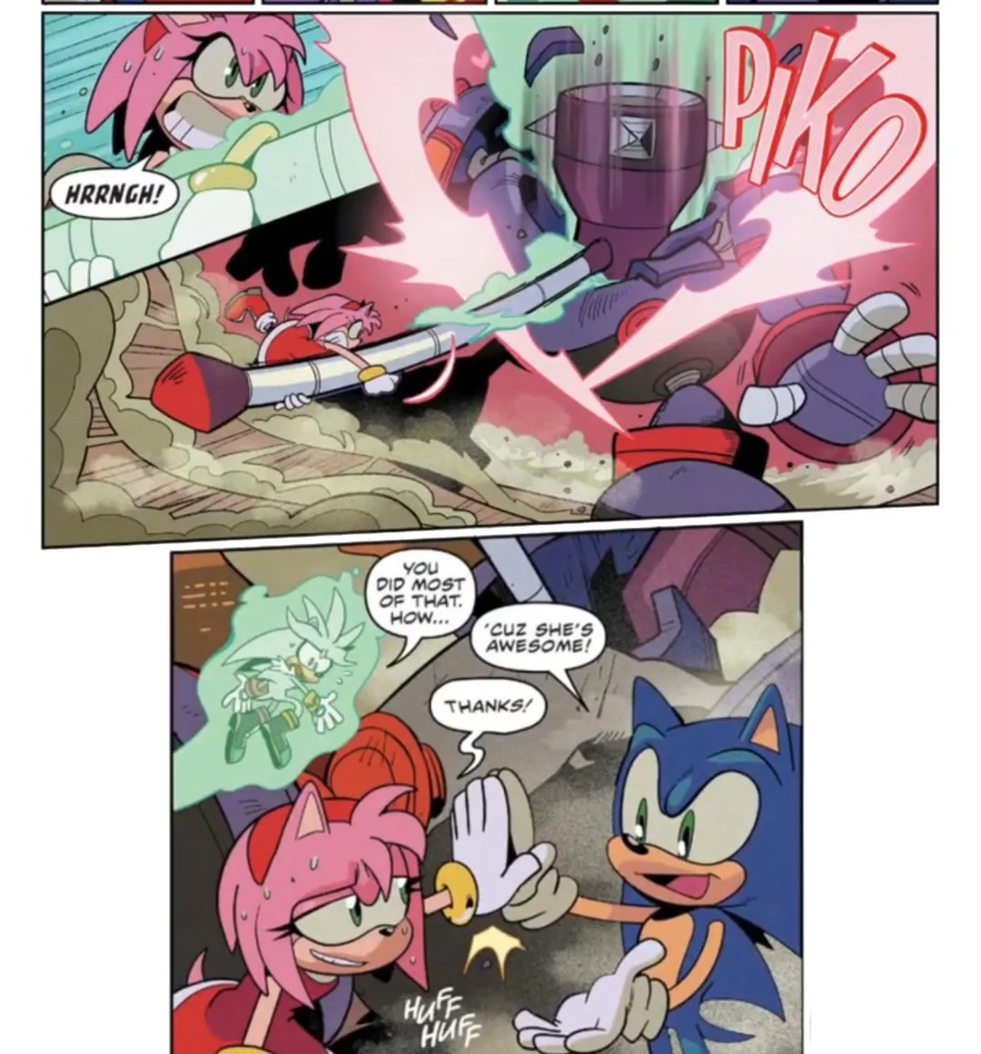 when compared to other cast members no...

but she definitely still strong as hell by normal means