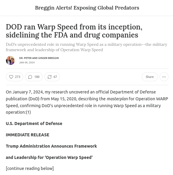 <a href="/harryfisherEMTP/">Harry Fisher</a> 🎯Was Operation Warp Speed run by DoD &amp; alphabet agencies? Why did Trump 45 award Presidential Commendations to Anthony Fauci &amp; the entire Warp Speed team? Mission Accomplished? Where are the White Hats?