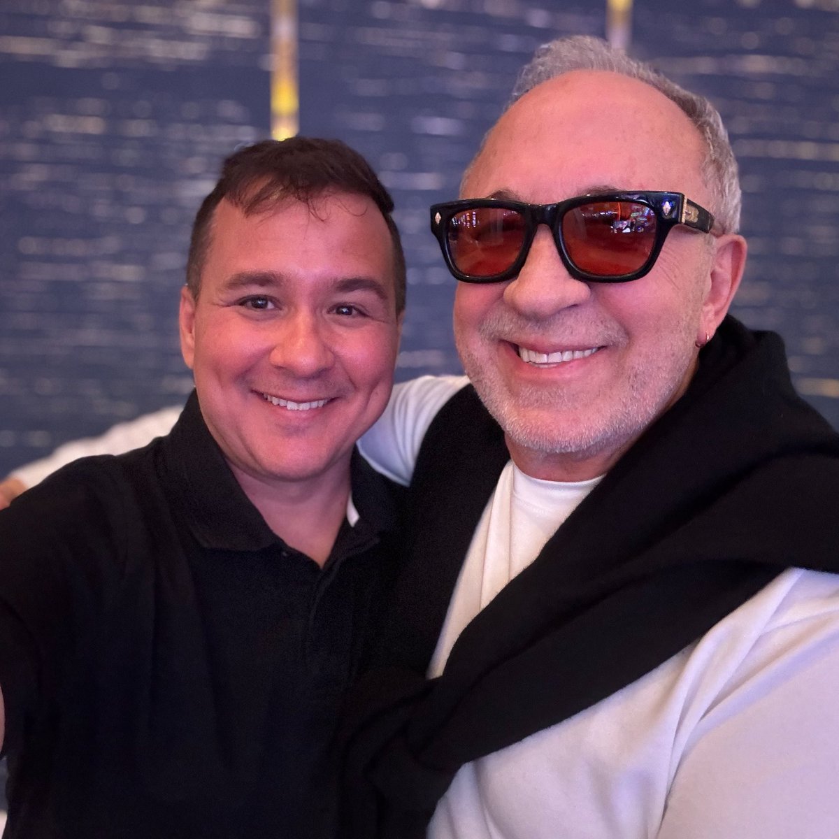 Miami vibes in Vegas — fun hang with Emilio Estefan.
