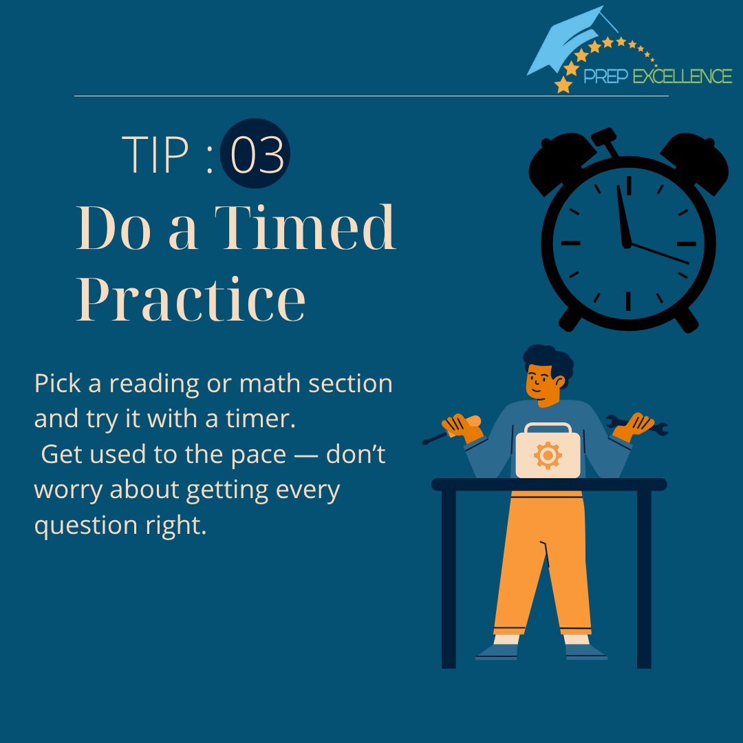 PrepExcellence's tweet image. Don’t stress — get smart.
Most of your prep is already done. Now it’s all about staying sharp, focused, and calm.

📚 Slide through for focused tips.
Tag your study buddy or share this with someone who needs a boost 📲

#SATStrong #TestDayTips #SATSquad #StudyMotivation