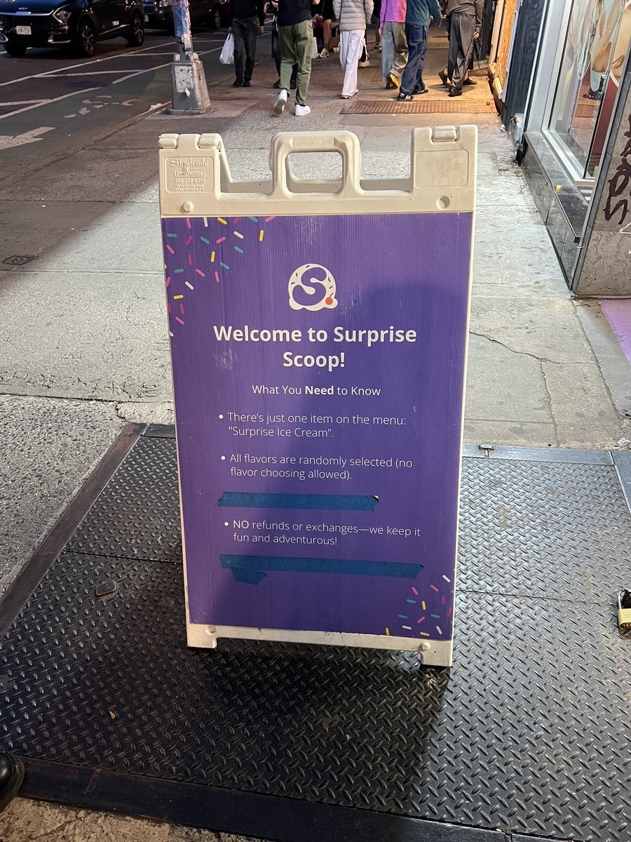 Walked past a roulette ice cream shop where you don't know the flavor you're getting