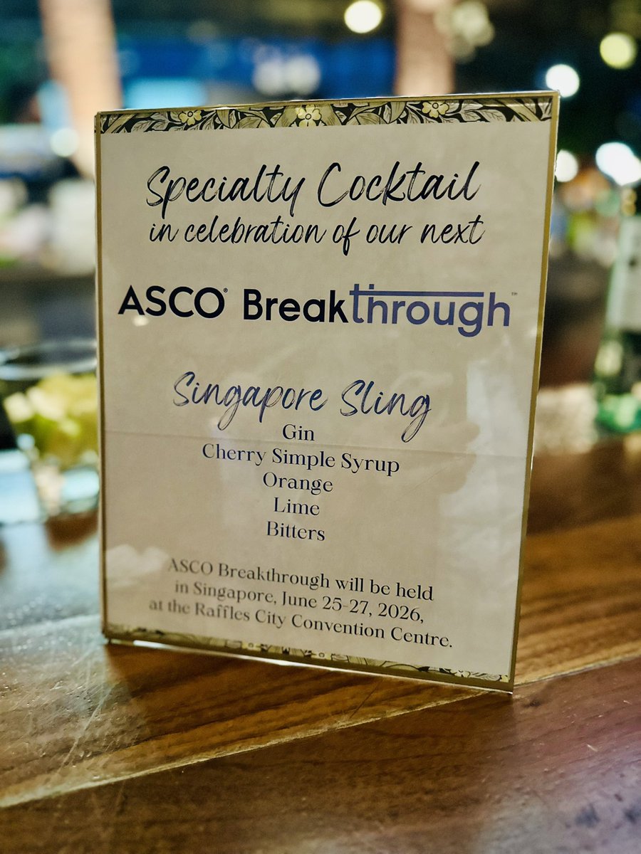 Melvin LK CHUA | FRCR, PhD, FASCO (@drmlchua) on Twitter photo #ASCO2025
#PresidentReception
Learning something from the 🤴 of #selfies <a href="/PGrivasMDPhD/">Petros Grivas</a> <a href="/drkevin_chua_lm/">Kevin Chua</a>
Such a great gathering of people and I can’t help but promote #ASCOBT2026 #ASCOBreakthrough when you have Singapore sling as a cocktail drink! #ASCO2025
#PresidentReception
Learning something from the 🤴 of #selfies <a href="/PGrivasMDPhD/">Petros Grivas</a> <a href="/drkevin_chua_lm/">Kevin Chua</a>
Such a great gathering of people and I can’t help but promote #ASCOBT2026 #ASCOBreakthrough when you have Singapore sling as a cocktail drink!