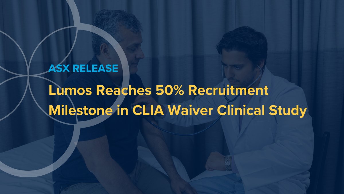 #Lumos has announced that the Company has now successfully achieved 61 bacterial positive patients, representing 50% of the target of 120 bacterial positive patient results required for the study. Read the ASX release bit.ly/LDX_CLIA-Recru… $LDX #LDX #rapidtest #diagnostics