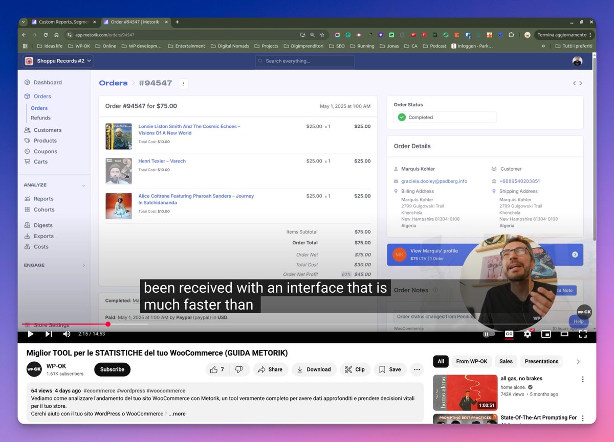 Metorik (@metorikhq) on Twitter photo Big thanks to Daniele from wp-ok.com for this fantastic video walkthrough of #Metorik for #WooCommerce! 🇮🇹 It’s in Italian, so if non parli italiano, just turn on captions and enjoy 😎🍿 👉 youtube.com/watch?v=CZG8jy… Big thanks to Daniele from wp-ok.com for this fantastic video walkthrough of #Metorik for #WooCommerce! 🇮🇹 It’s in Italian, so if non parli italiano, just turn on captions and enjoy 😎🍿 👉 youtube.com/watch?v=CZG8jy…