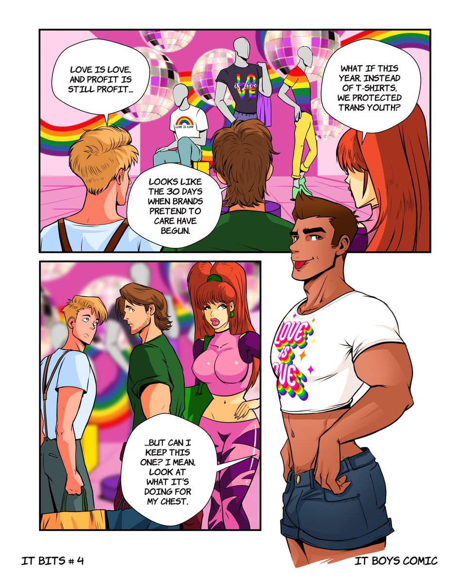 JaxintoMyth's tweet photo. 🌈 Rainbow season, T-shirts… and mixed feelings. New It Bit with the It Boys. Spoiler: Roberto’s keeping the crop top. Obviously. 💅 #PrideMonth #PrideForAll2025 #bara #gayart
Traducir https://t.co/8tu90eAqhB