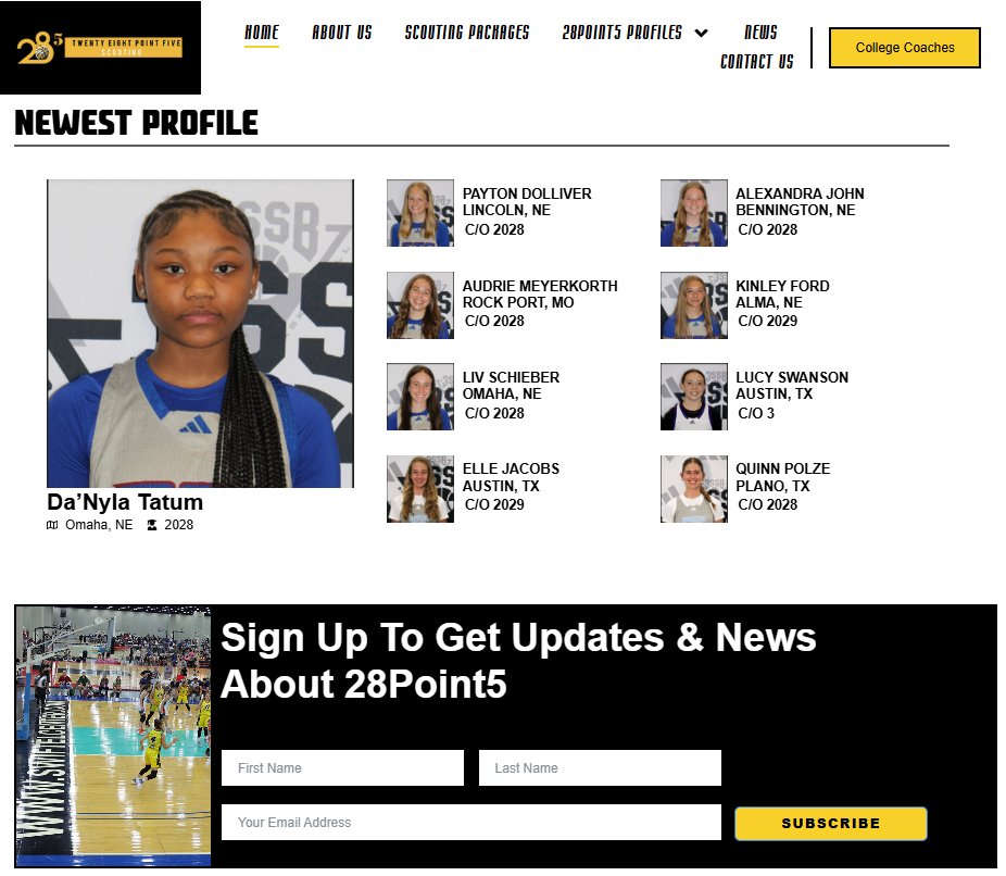 Jonathan Hemingway (@coachhemi) on Twitter photo โ๏ธ Analysis from <a href="/3SSBGCircuit/">3Stripes Select Basketball Girls Circuit</a>
Newly added profiles of underclassmen from prospects from <a href="/ETGmwgbb/">ETG Midwest Elite Girls 3SSB</a> & <a href="/SW_Select3SSB/">SWSelect3SSB</a>.
Front and center '28 Da'Nyla Tatum (Omaha, NE).
College Coaches can get the report here:
28point5Scouting.com โ๏ธ Analysis from <a href="/3SSBGCircuit/">3Stripes Select Basketball Girls Circuit</a>
Newly added profiles of underclassmen from prospects from <a href="/ETGmwgbb/">ETG Midwest Elite Girls 3SSB</a> & <a href="/SW_Select3SSB/">SWSelect3SSB</a>.
Front and center '28 Da'Nyla Tatum (Omaha, NE).
College Coaches can get the report here:
28point5Scouting.com