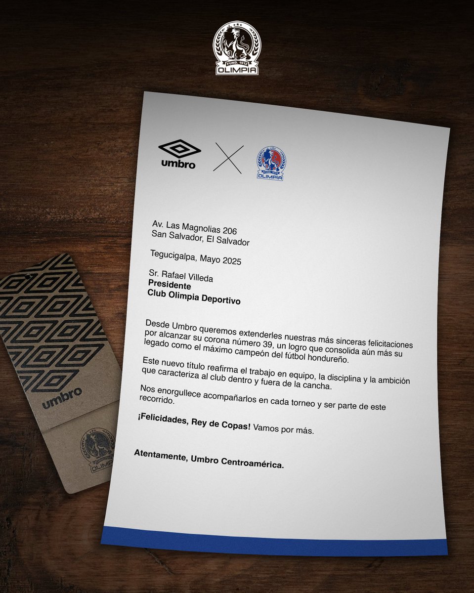 Felicitaciones de parte de Umbro al Rey de Copas. 🤩

Seguimos cosechando éxitos juntos, y juntos vamos por más. 🫱🏻‍🫲🏼