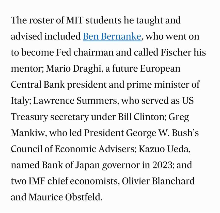 On Stan Fischer, in today’s <a href="/FinancialReview/">Financial Review</a> , reproduced from Bloomberg. (The Fin editors could have done some checking to see if he’d had some Australian students. They’d have found a former Governor and Deputy Governor of the <a href="/RBAInfo/">Reserve Bank of Australia</a> .)