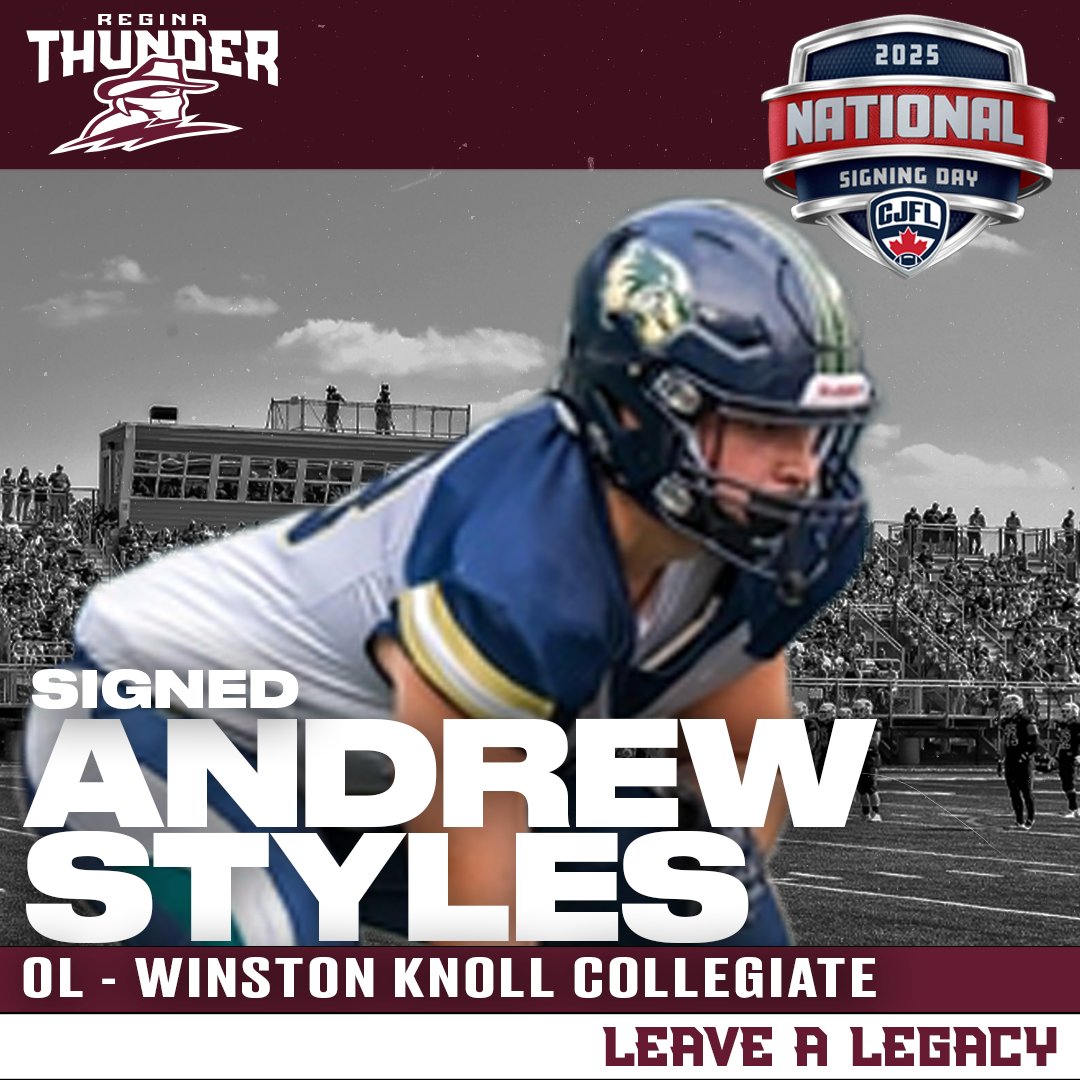 reginathunder's tweet image. STYLES CLASH!!!
WKC Wolverine Offensive Lineman Andrew Styles has signed with the Thunder!
#LeaveALegacy #TogetherWeRoll
#CJFLSigningDay