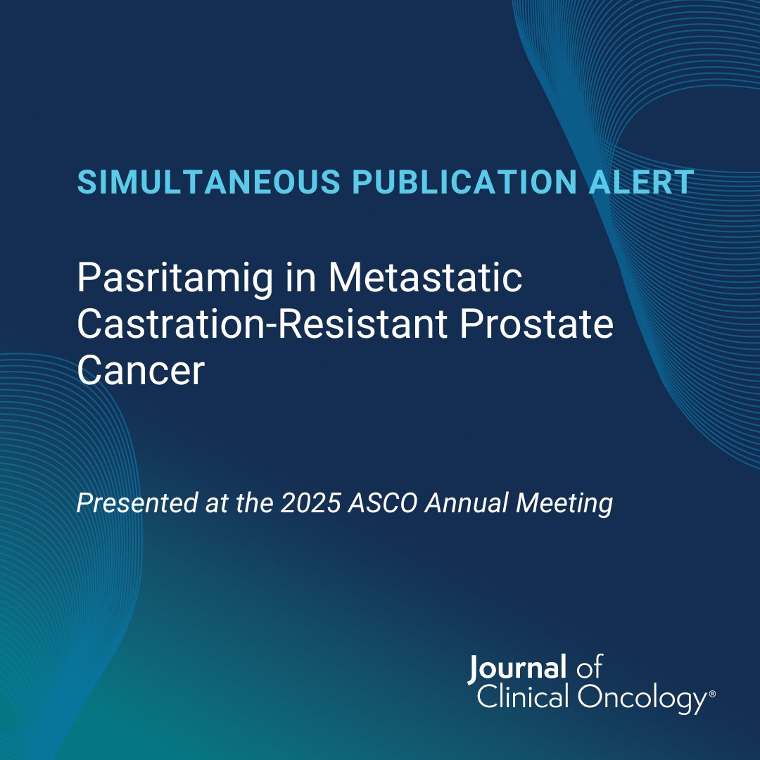 Journal of Clinical Oncology (@jco_asco) on Twitter photo ‼️ #ASCO25 simultaneous publication by <a href="/drmnstein/">Mark Stein</a> et al:
Pasritamig in Metastatic Castration-Resistant Prostate Cancer. Read the full article: brnw.ch/21wT4Tv #mCRPC ‼️ #ASCO25 simultaneous publication by <a href="/drmnstein/">Mark Stein</a> et al:
Pasritamig in Metastatic Castration-Resistant Prostate Cancer. Read the full article: brnw.ch/21wT4Tv #mCRPC