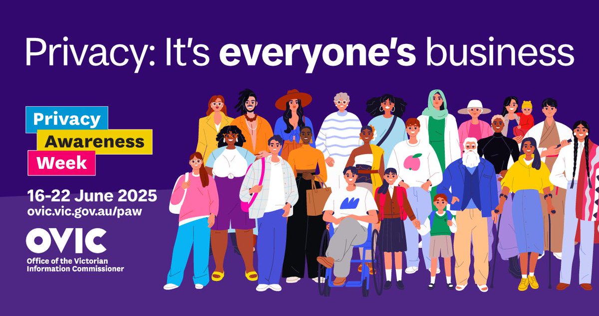 Privacy is everyone's business!  
Privacy awareness week starts on 16 June. 
Check out the terrific line-up of events, presented by OVIC: ow.ly/6kL050W0zWU
#Privacy #PrivacyLaw #DataProtection #PAW2025