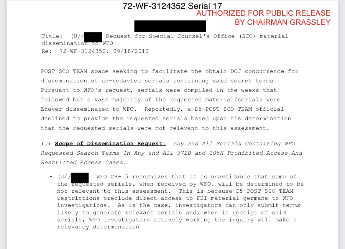 Working on a piece about latest disclosures by Sen Grassley—I’m reminded what those of us who covered SC Bob Mueller’s witch hunt knew at the time: the “investigation” wasn’t just to bolster fake Trump-Russia collusion but to acquire all incriminating records and bury them: