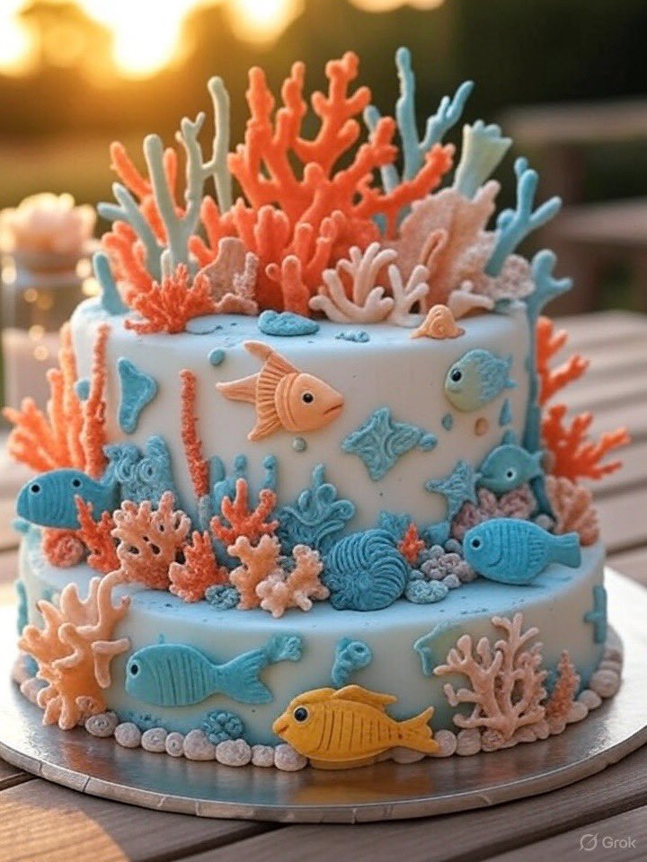 🌊🍰 Celebrating #WorldReefAwarenessDay with this stunning coral reef cake! 🐠 Vibrant corals, tropical fish, and ocean vibes to remind us to protect our reefs. Let’s dive in and make a difference! limited for a week only.💙 #SaveOurReefs #ReefAwareness #fish #dolphins