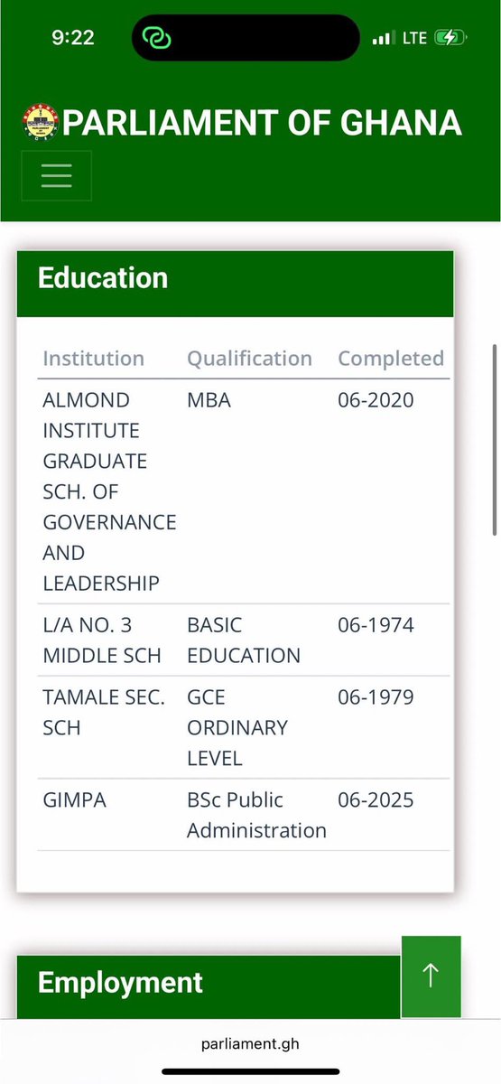 MBA 2020 and Bsc 2025? Eeii was it a mistake? An Ndc MP? 

We just entered June today, 
But he said he completed, 06-2025