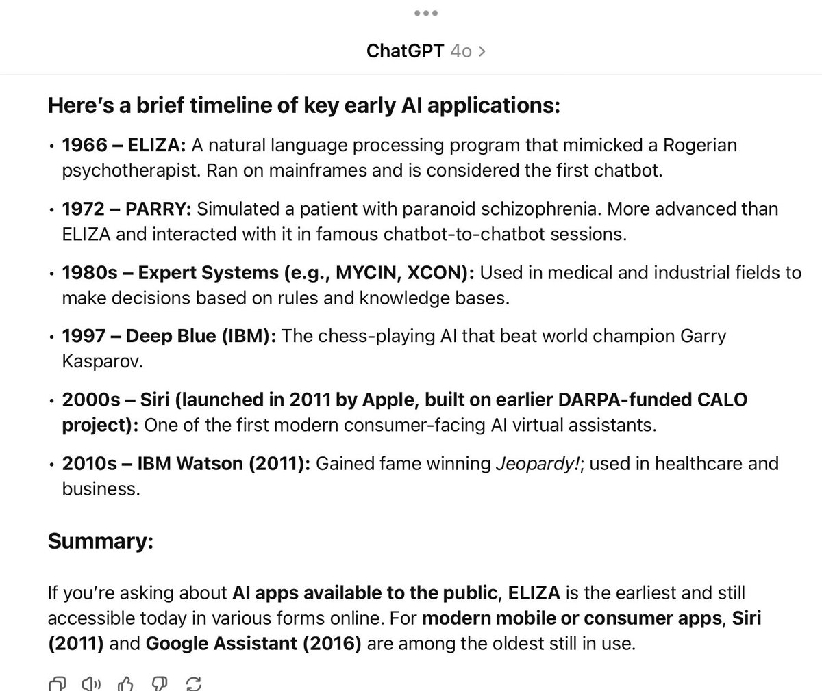 I asked ChatGPT which AI app has been around the longest. I was surprised to learn that the first AI came about in 1966. But ChatGPT is amazing. I’ve used it for about a year now, and I’m always amazed at how it interacts in a conversational way to give you information you need.