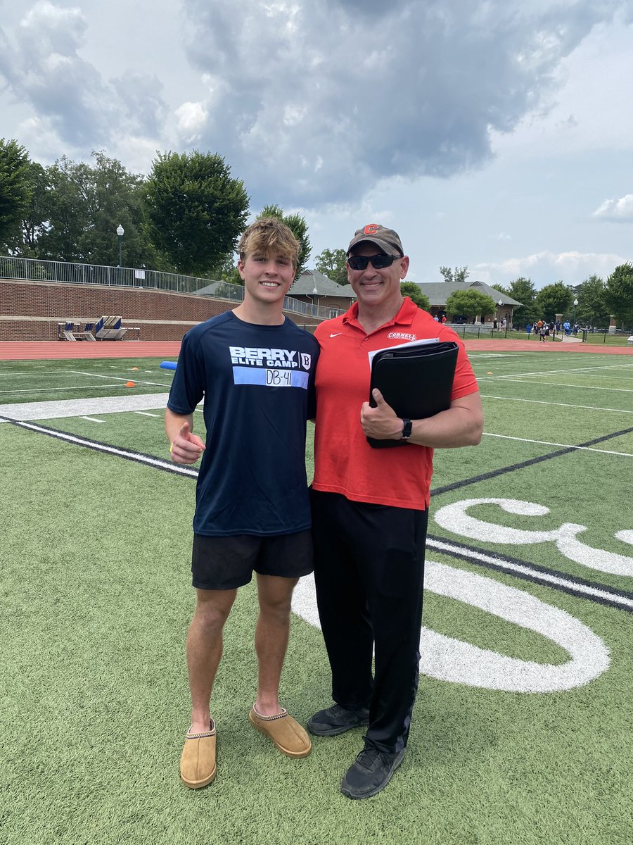 MICAH ALLEN 💫 (@micahrallen) on Twitter photo Good day at Berry talking with some amazing coaches. Good 4.465 40yd recorded as well as the circuit and 1on1s.
<a href="/BCCoachK/">Tony Kunczewski</a> <a href="/TerryUrsin/">Terry Ursin</a> <a href="/NEGARecruits/">Northeast Georgia Recruits</a> <a href="/OCFearTheSpear/">Oconee County Warrior Football</a> <a href="/TheWyattBurgess/">Wyatt Burgess</a> <a href="/coachbenhall/">Ben Hall</a> <a href="/RecruitNE_GA/">RecruitNE_GA</a> Good day at Berry talking with some amazing coaches. Good 4.465 40yd recorded as well as the circuit and 1on1s.
<a href="/BCCoachK/">Tony Kunczewski</a> <a href="/TerryUrsin/">Terry Ursin</a> <a href="/NEGARecruits/">Northeast Georgia Recruits</a> <a href="/OCFearTheSpear/">Oconee County Warrior Football</a> <a href="/TheWyattBurgess/">Wyatt Burgess</a> <a href="/coachbenhall/">Ben Hall</a> <a href="/RecruitNE_GA/">RecruitNE_GA</a>
