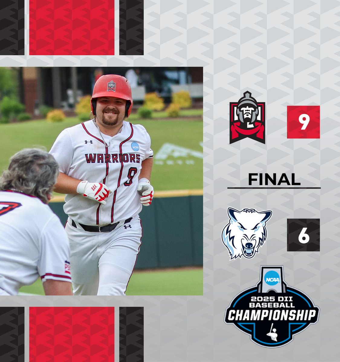 ESU Warriors (@esuwarriors) on Twitter photo ๐๐ญ๐ข๐ฅ๐ฅ ๐๐๐ง๐๐ข๐ง๐ โ๏ธโพ
Entering the bottom of the ninth down 6-5, Dennis Pierce, Shanley Wall and Chaise Albus all reached base to bring up Jack Rothenhausler, who blasted a 1-1 pitch to left field to win the programโs first-ever Division II Baseball Championship game! ๐๐ญ๐ข๐ฅ๐ฅ ๐๐๐ง๐๐ข๐ง๐ โ๏ธโพ
Entering the bottom of the ninth down 6-5, Dennis Pierce, Shanley Wall and Chaise Albus all reached base to bring up Jack Rothenhausler, who blasted a 1-1 pitch to left field to win the programโs first-ever Division II Baseball Championship game!