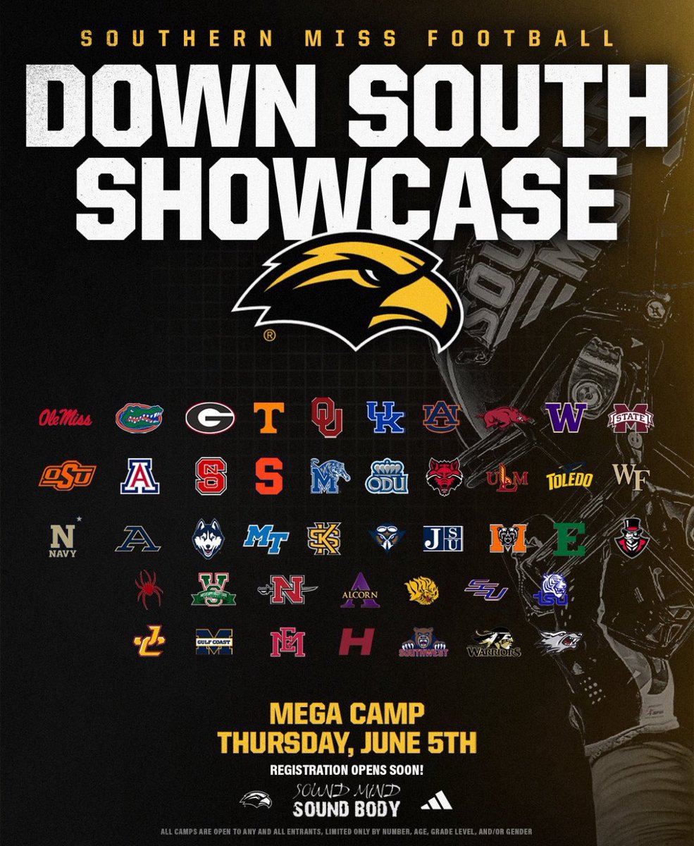 ‼️I will be camping at down south showcase‼️ June 5th <a href="/Ryan_Vandervort/">Ryan Vandervort</a> <a href="/BLester1993/">Brian Lester</a> <a href="/CoachChavis__/">Jack Chavis</a> <a href="/CoachThomas_59/">Dennis Thomas</a> <a href="/CoachCarter_CCU/">Cortez Carter</a> <a href="/CoachRenoYale/">Tony Reno</a> <a href="/amburkett64/">Andrew Burkett</a> <a href="/CoachMacSewanee/">Andy McCollum</a> <a href="/joe_discher/">Joe Discher</a> <a href="/CoachDannyV/">Danny Verpaele</a> <a href="/coachtf/">tony franklin</a> <a href="/CoachJeffGerzog/">Jeff Gerzog</a> <a href="/Jcoop50/">Jon Cooper</a>