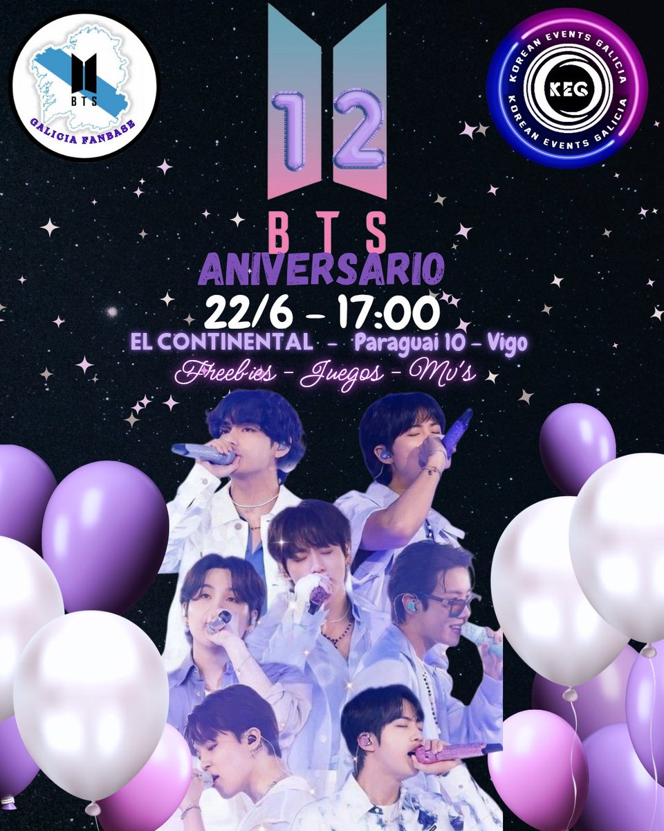 Ven a celebrar con nosotr@s el aniversario de #BTS 
#BTS12thAnniversary #BTSFESTA2025 #ARMY #Kpop #Galicia