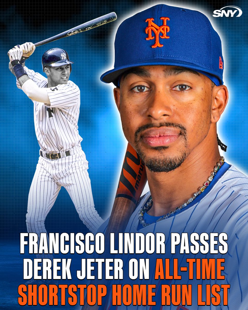 With his home run earlier today, Francisco Lindor passed Derek Jeter on the MLB shortstop home run list 👏

Lindor: 261 career home runs
Jeter: 260 career home runs