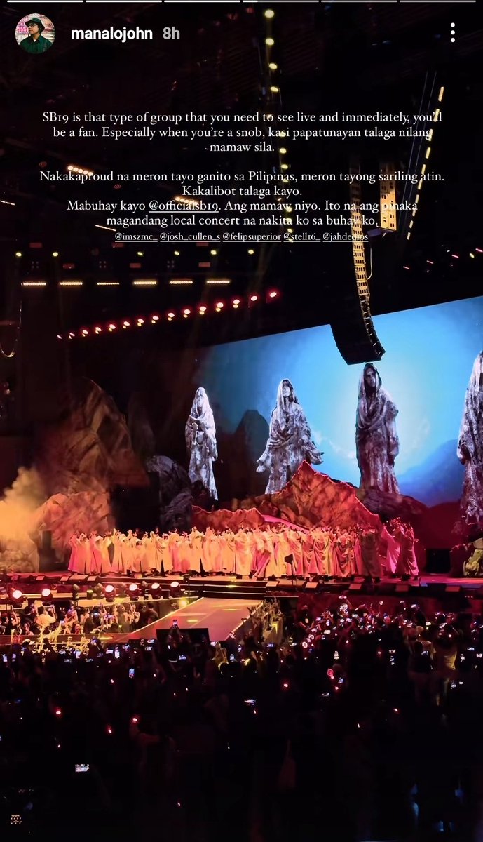 Nakakatuwa talaga makabasa ng ganito. Lalo from people from the industry

Igs: @/manalojohn 

THE WORLD IS YOURS SB19
<a href="/SB19Official/">SB19 Official</a> #SB19
#SaWWorldTourPH