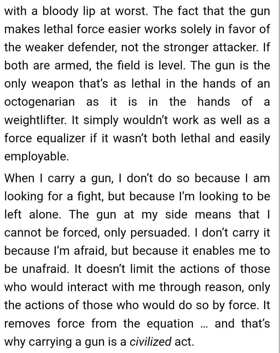 The best essay I've ever read on gun ownership:

Why the Gun is Civilization.
By Marko Kloos posted at JPFO, one of the great American pro-gun groups.