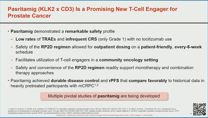 🌟🔵 Promising data in mCRPC: Pasritamig (KLK2xCD3) #ASCO25
First-in-human phase 1 study of JNJ-78278343
Presented by Dr. Capucine Baldini <a href="/OncoAlert/">OncoAlert</a> 

🔵 Novel KLK2 target: prostate-specific expression
🔵 PSA50 in 42.4% of pts at RP2D (IV Q6W)
🔵 rPFS: 6.8 mo | ORR: 16.1% in