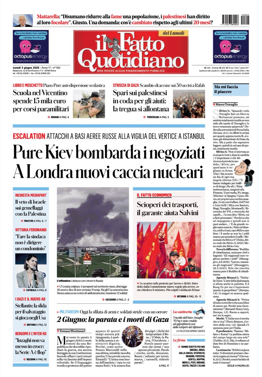 Per il Fatto Quotidiano «Kyiv bombarda i negoziati». Non gli aerei militari russi che in questi mesi hanno distrutto case e ucciso civili, mentre l’Ucraina continuava a chiedere un cessate il fuoco per aprire una trattativa di pace.