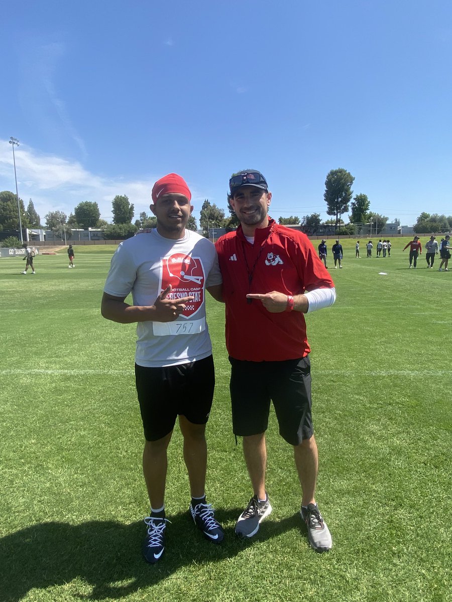 MasonHawk06's tweet image. Appreciate @FresnoStateFB for the good work today! Had a blast & got 1% better. @goramfootball @NickBenedetto_