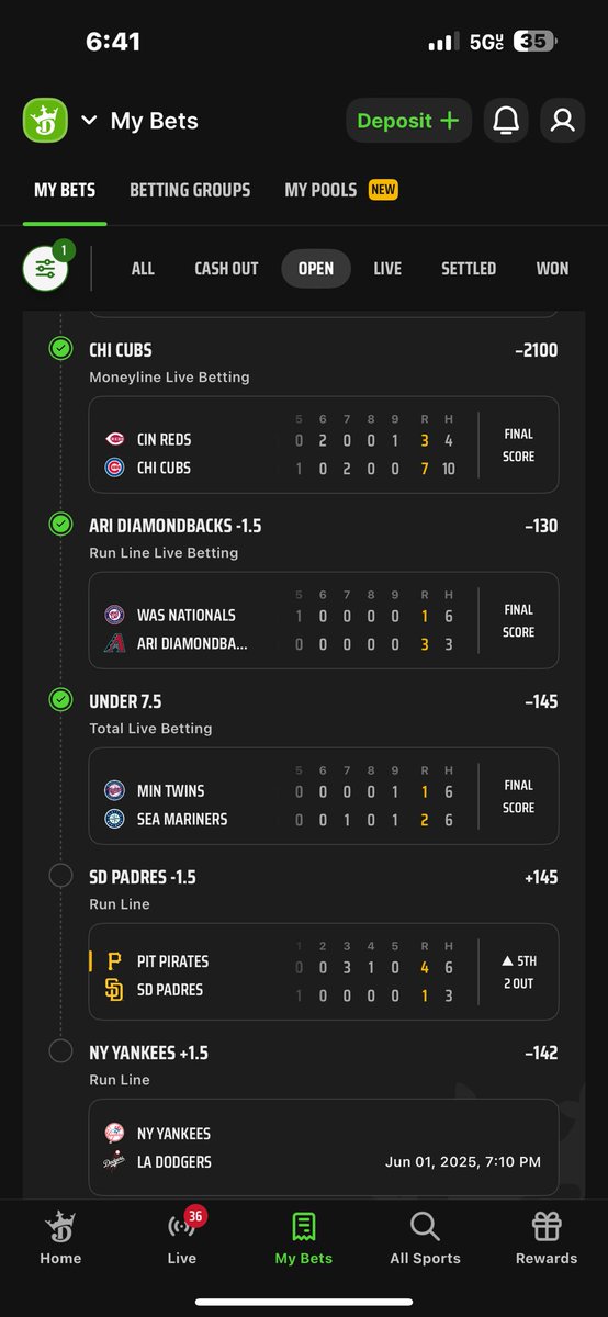 EmLu777's tweet photo. I pretty much deserve it just need these last 2  and I’m praying 🙏 Lol I ain’t never prayed this hard 😂☠️ #Padres #Yankees https://t.co/Gk0a474o4O