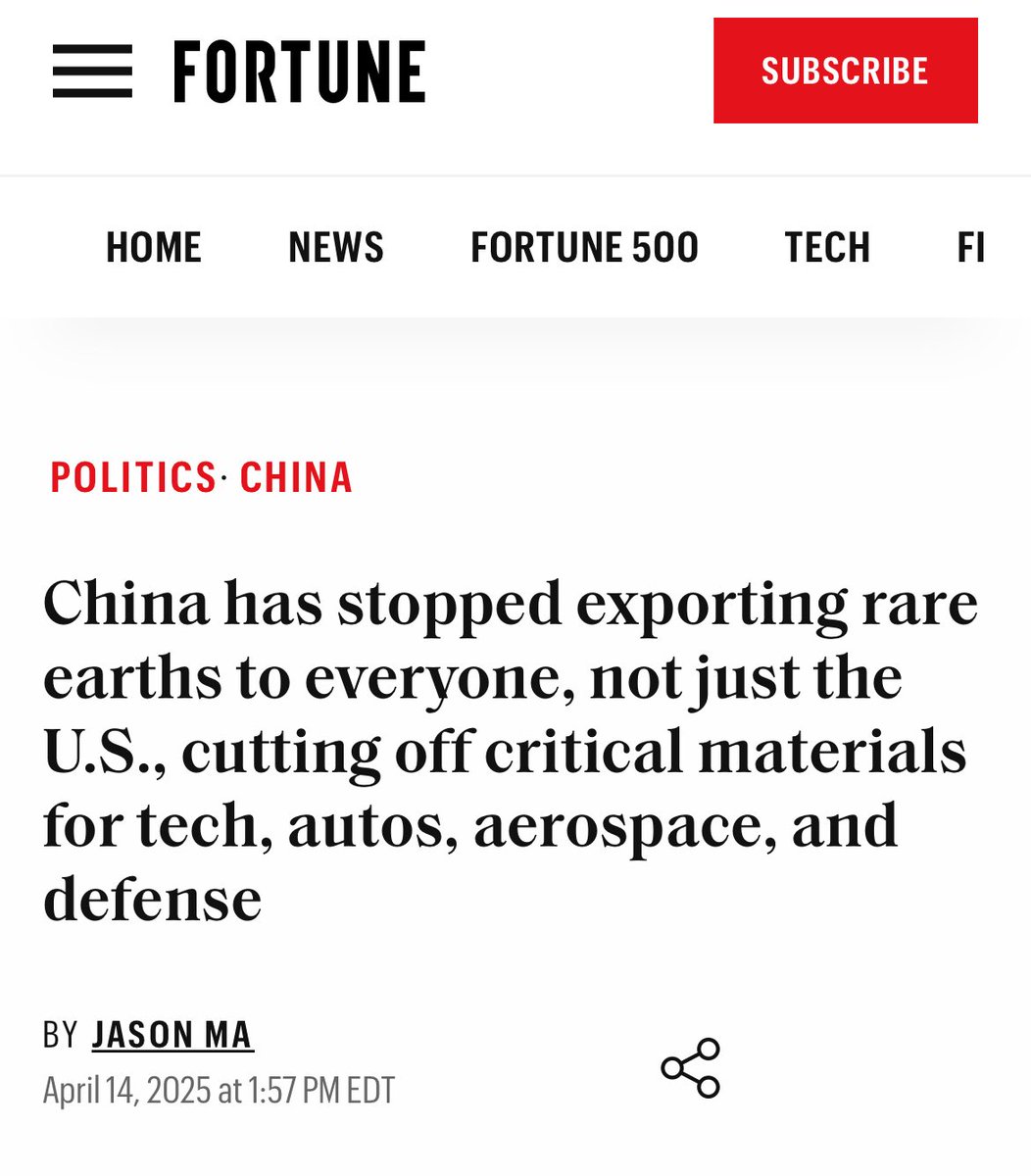 $DTR $DTREF #GOLD &amp; #RareEarths
NEWS IS COMING 
datelineresources.com.au 

justthenews.com/government/fed… 📈📈📈📈
fortune.com/2025/04/14/chi…