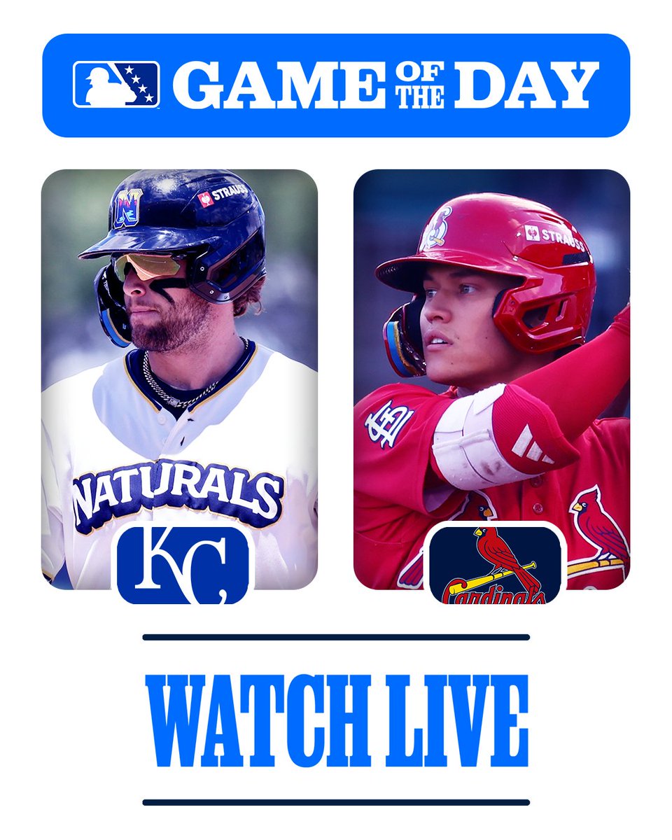 MLB Pipeline (@mlbpipeline) on Twitter photo I-70 Series meets <a href="/MiLB/">Minor League Baseball</a> Free Game of the Day!
Watch the <a href="/Royals/">Kansas City Royals</a>' Carter Jensen face the <a href="/Cardinals/">St. Louis Cardinals</a>' JJ Wetherholt at Double-A.
LIVE: atmlb.com/4c9P9NM I-70 Series meets <a href="/MiLB/">Minor League Baseball</a> Free Game of the Day!
Watch the <a href="/Royals/">Kansas City Royals</a>' Carter Jensen face the <a href="/Cardinals/">St. Louis Cardinals</a>' JJ Wetherholt at Double-A.
LIVE: atmlb.com/4c9P9NM