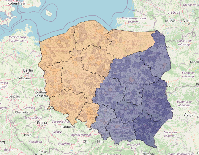 ja__nek's tweet photo. Lekkie porównanie do zaborów dalej bez zmian mentalności, w kazdym z wojewodztw #Wybory2025 https://t.co/JHX3s468Ja