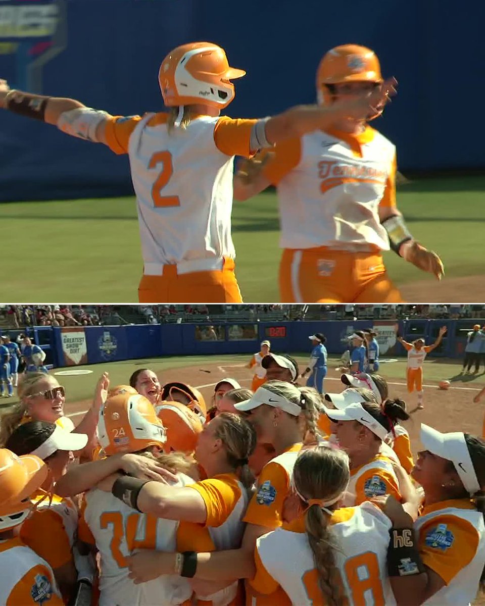 SECNetwork's tweet image. ROCKY TOP WALK-OFF‼️

@Vol_Softball takes down UCLA to advance to the WCWS semifinals 🍊