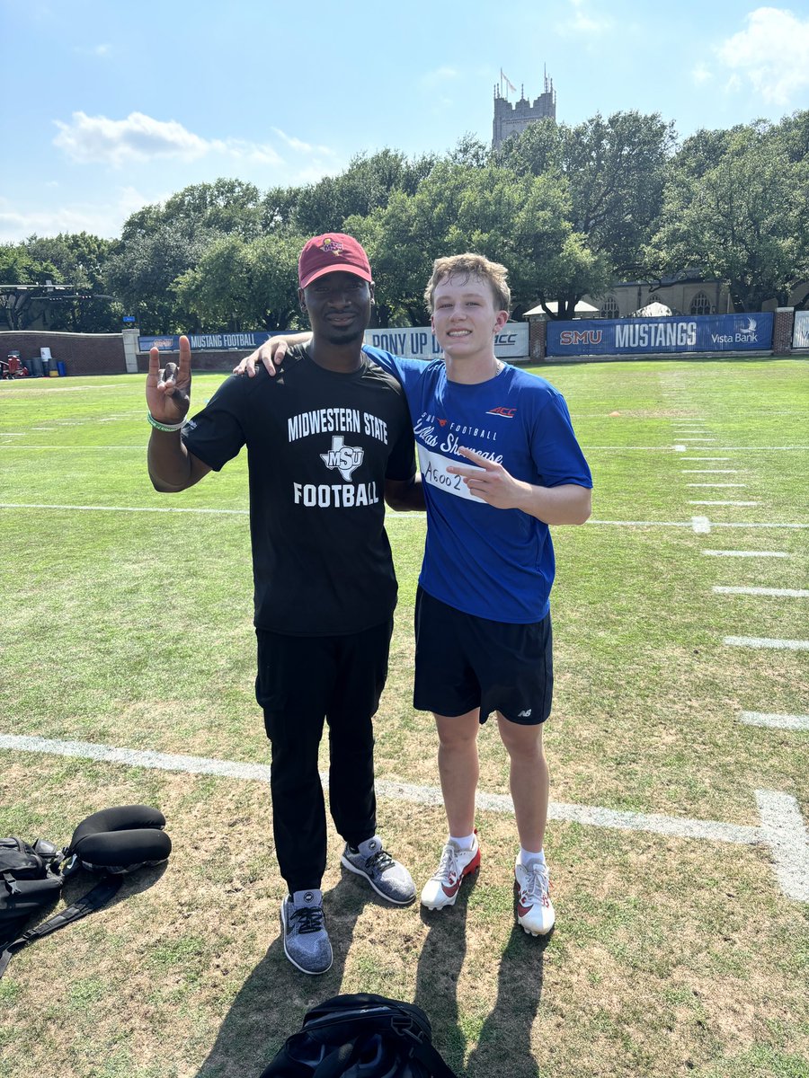 johnybryden_'s tweet photo. SMU football camp went well. Went 4 for 1 at 1on1s https://t.co/SY6T8tLZi0