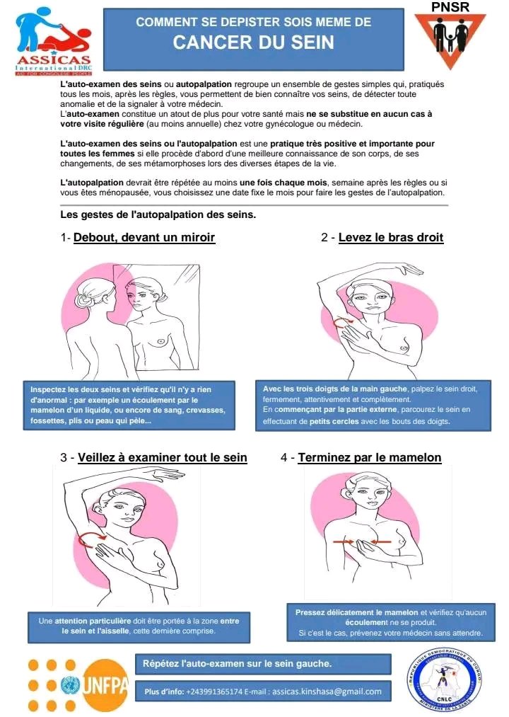 ONG ASSICAS International DRC (@assicas_k) on Twitter photo Comment se dépister de cancer du sein avec des gestes simples de l'auto palpation ou auto examen des seins <a href="/UNFPARDC/">UNFPA-RDC</a> <a href="/tappingdiotima/">Noemi Dalmonte</a> <a href="/UNICEFDRC/">UNICEF en RDC</a> <a href="/BromanAngelica/">Angelica Broman</a> <a href="/OMSRDCONGO/">OMS RDC</a> <a href="/MdM_France/">Médecins du Monde</a> <a href="/abetty_ndele/">Abetty Bilanda-Ndele</a> Comment se dépister de cancer du sein avec des gestes simples de l'auto palpation ou auto examen des seins <a href="/UNFPARDC/">UNFPA-RDC</a> <a href="/tappingdiotima/">Noemi Dalmonte</a> <a href="/UNICEFDRC/">UNICEF en RDC</a> <a href="/BromanAngelica/">Angelica Broman</a> <a href="/OMSRDCONGO/">OMS RDC</a> <a href="/MdM_France/">Médecins du Monde</a> <a href="/abetty_ndele/">Abetty Bilanda-Ndele</a>
