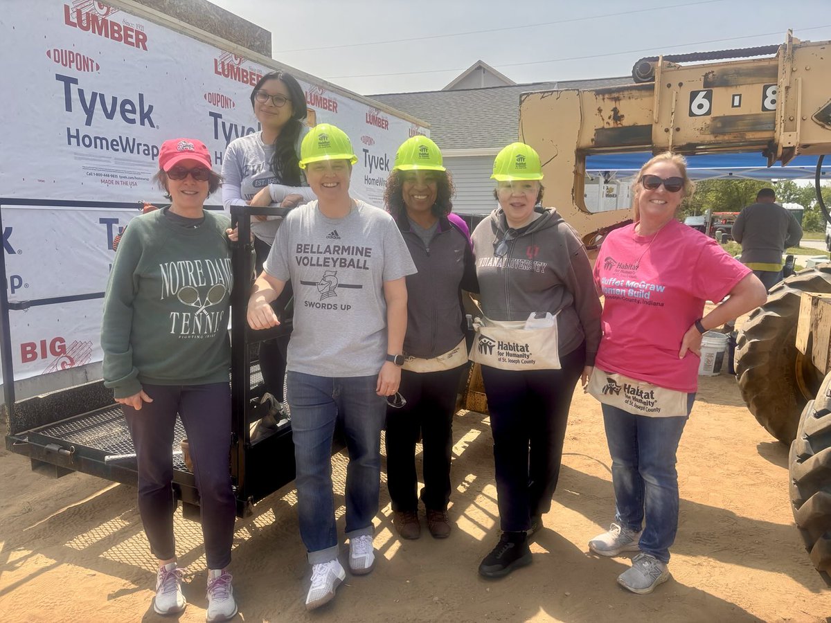 Great week of work at the habitat for humanity women’s build.  Thanks to all of our sponsors and volunteers! Always good to see WNDU’s tricia Sloma on the site.