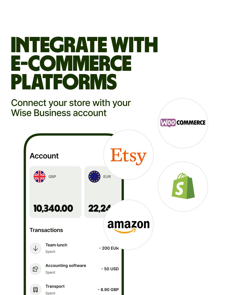 Selling products online? 

Why not allow your customers to pay in the currency they prefer? You can withdraw to your Wise Business account in GBP, EUR, or USD without any hefty fees or conversion charges.